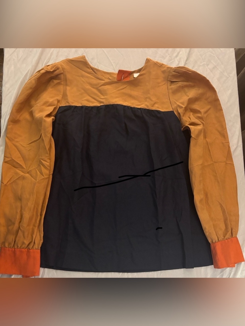 Vintage Chloé long sleeve color block top with 3 back buttons